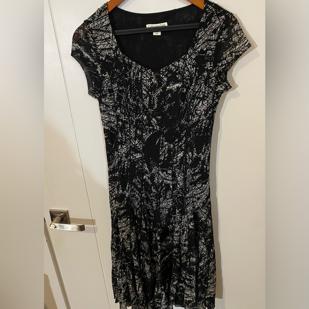 Coldwater Creek black print dress 6P
